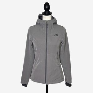 The North Face Hooded Jacket Womens XS Plush Fleece Lined Heather Gray Full Zip
